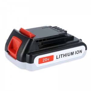 Li-ion 2000mAh 20V utbytbara trådlösa batterier för Black \u0026 Decker LB20, LBX20, LBX4020, LB2X4020 Verktyg
